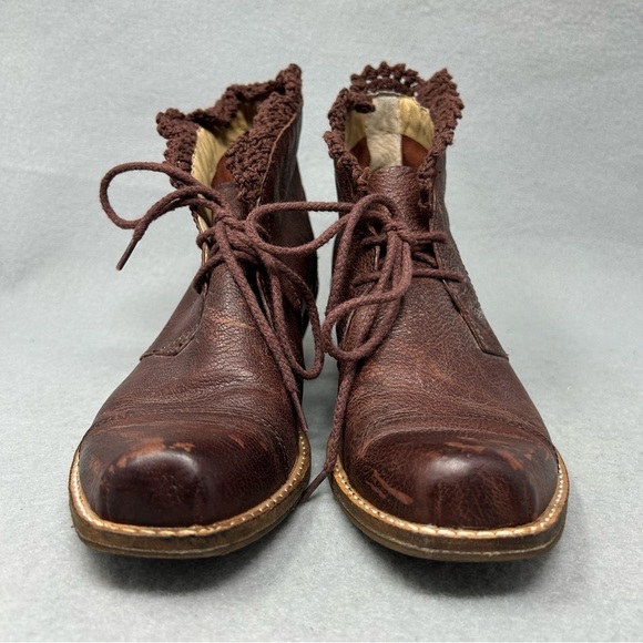 Anthropologie Latigo Kat Crochet Heeled Lace Up Ankle Boots Women’s Size 6.5M - Picture 7 of 12